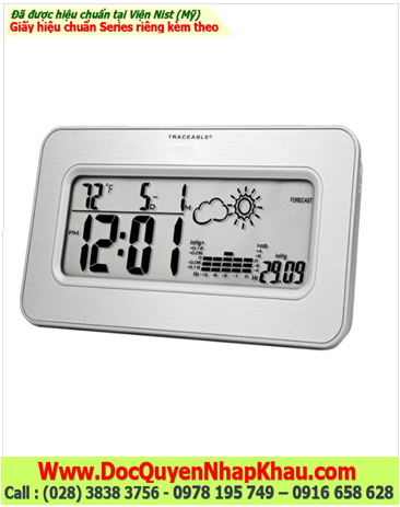 Traceable 1081, Nhiệt kế Văn phòng  –9 đến 70°C, 1081 Traceable® Workstation Barometer with Clock