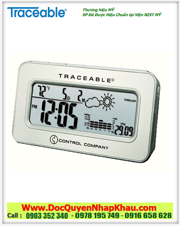 Traceable 1081, Nhiệt kế Văn phòng  –9 đến 70°C, 1081 Traceable® Workstation Barometer with Clock