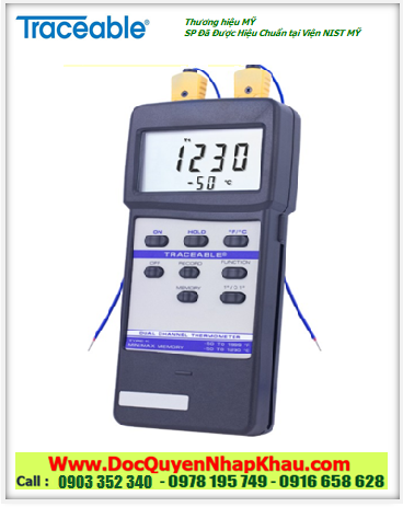 Traceable 4029, Nhiệt kế nhiệt độ K –50°C đến 1230°C Traceable® 4029 Dual-Channel Thermometer