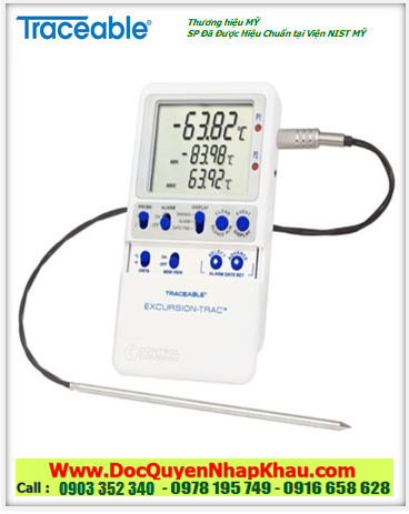 Nhiệt kế 6426 Excursion-Trac™ Ultra-Low Traceable® Datalogger Thermometer với dải đo nhiệt –90.00 đến 105.00°C